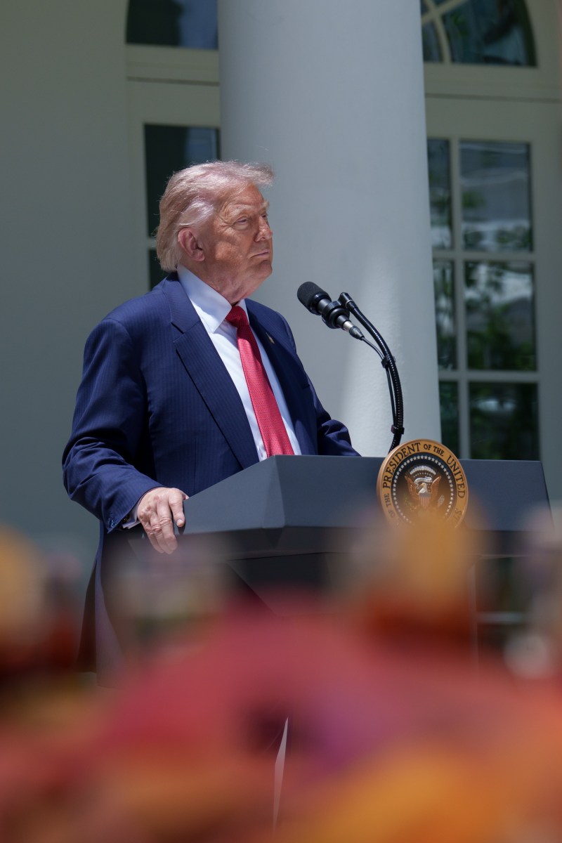 President Donald Trump hosts a Mothers Day luncheon in the Rose Garden at the White House, Friday, May 8, 2026. (Official White House Photo by Abe McNatt)