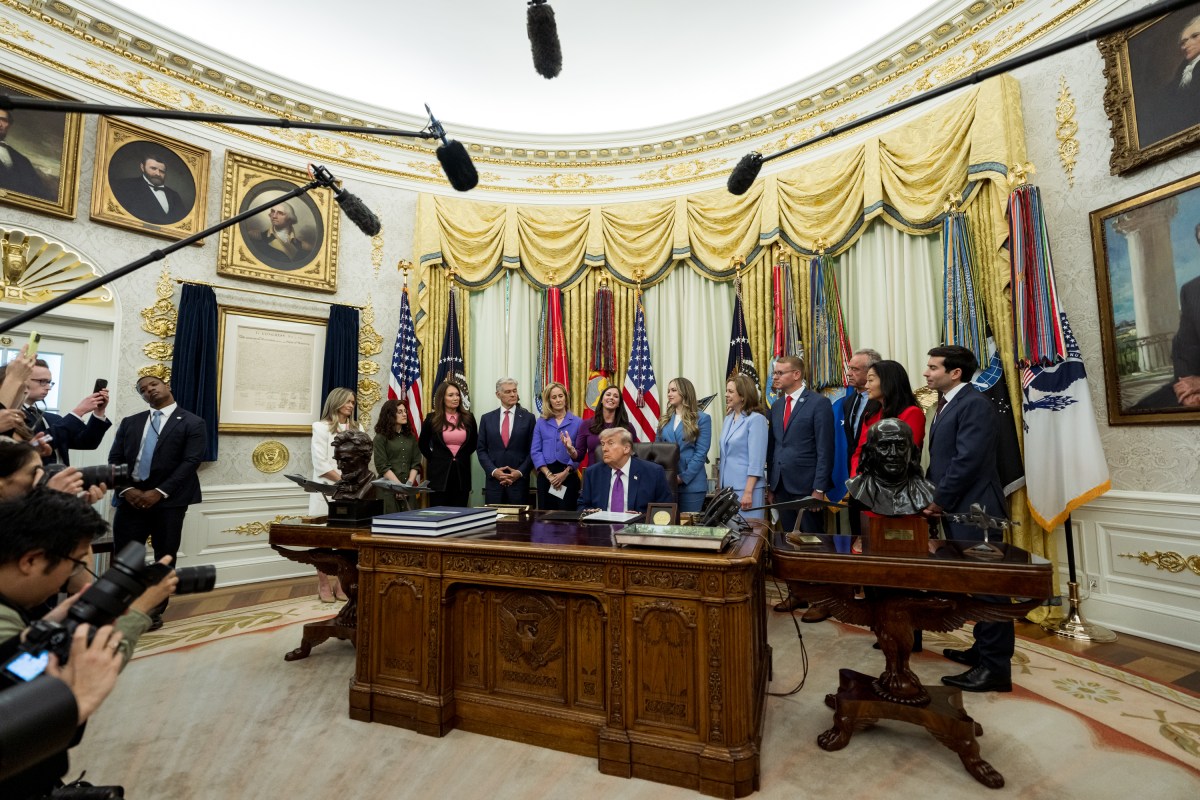 President Donald J. Trump participates in a maternal healthcare event in the Oval Office, Monday, May 11, 2026. (Official White House Photo by Abe McNatt)