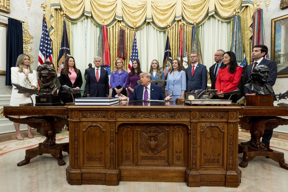 President Donald J. Trump participates in a maternal healthcare event in the Oval Office, Monday, May 11, 2026. (Official White House Photo by Abe McNatt)