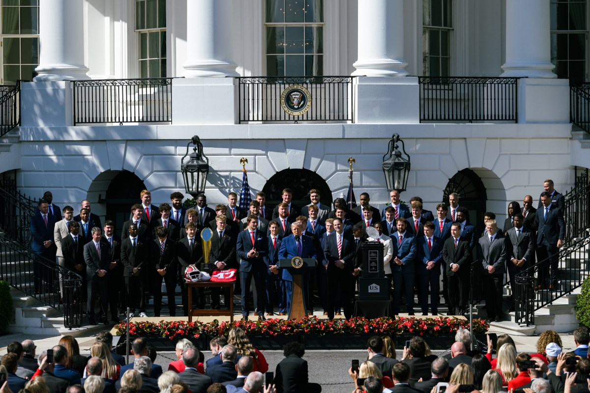 President Donald J. Trump delivers remarks at an event celebrating the 2025 College Football Champions, the Indiana University Hoosiers, Monday, May 11, 2026, on the South Lawn of the White House. (Official White House Photo by Joyce N. Boghosian)