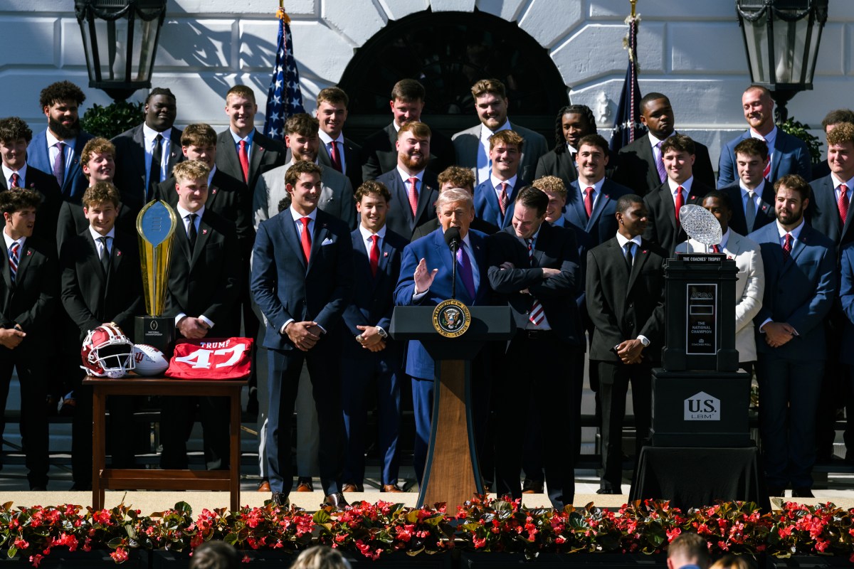 President Donald J. Trump delivers remarks at an event celebrating the 2025 College Football Champions, the Indiana University Hoosiers, Monday, May 11, 2026, on the South Lawn of the White House. (Official White House Photo by Joyce N. Boghosian)