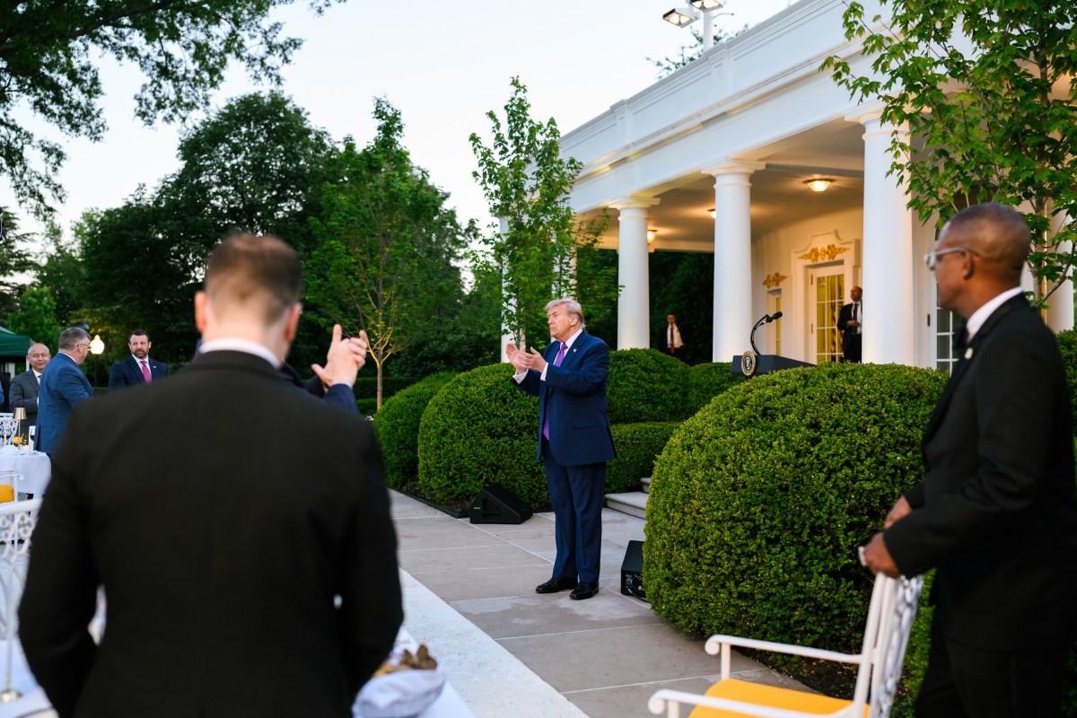 President Donald J. Trump hosts a Rose Garden Club dinner in honor of Police Week in the White House Rose Garden, Monday, May 11, 2026. (Official White House Photo by Molly Riley)