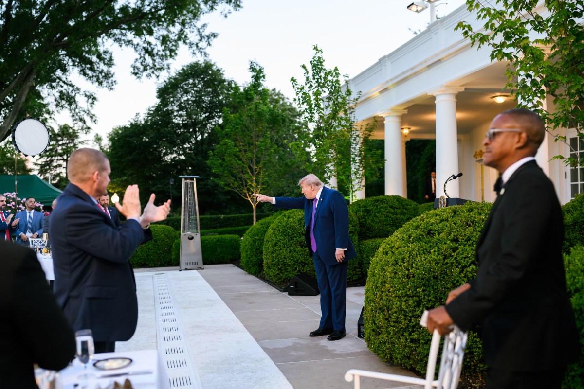 President Donald J. Trump hosts a Rose Garden Club dinner in honor of Police Week in the White House Rose Garden, Monday, May 11, 2026. (Official White House Photo by Molly Riley)