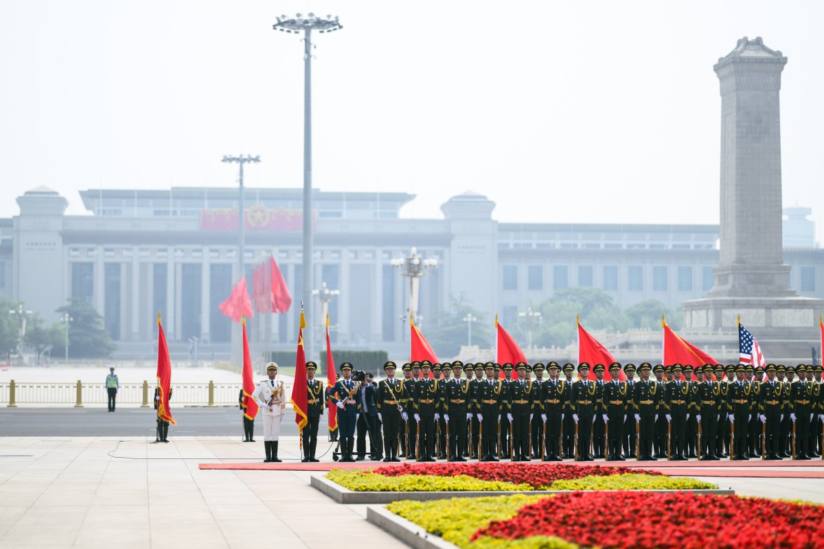 President Donald J. Trump participates in a welcome ceremony with President Xi Jinping of the People’s Republic of China, Thursday, May 14, 2026, at the Great Hall of the People in Beijing, China. (Official White House Photo by Daniel Torok)