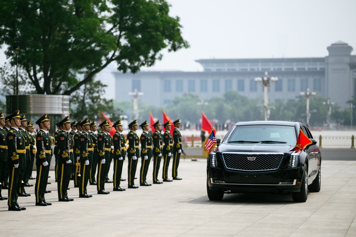 President Donald J. Trump participates in a welcome ceremony with President Xi Jinping of the People’s Republic of China, Thursday, May 14, 2026, at the Great Hall of the People in Beijing, China. (Official White House Photo by Daniel Torok)