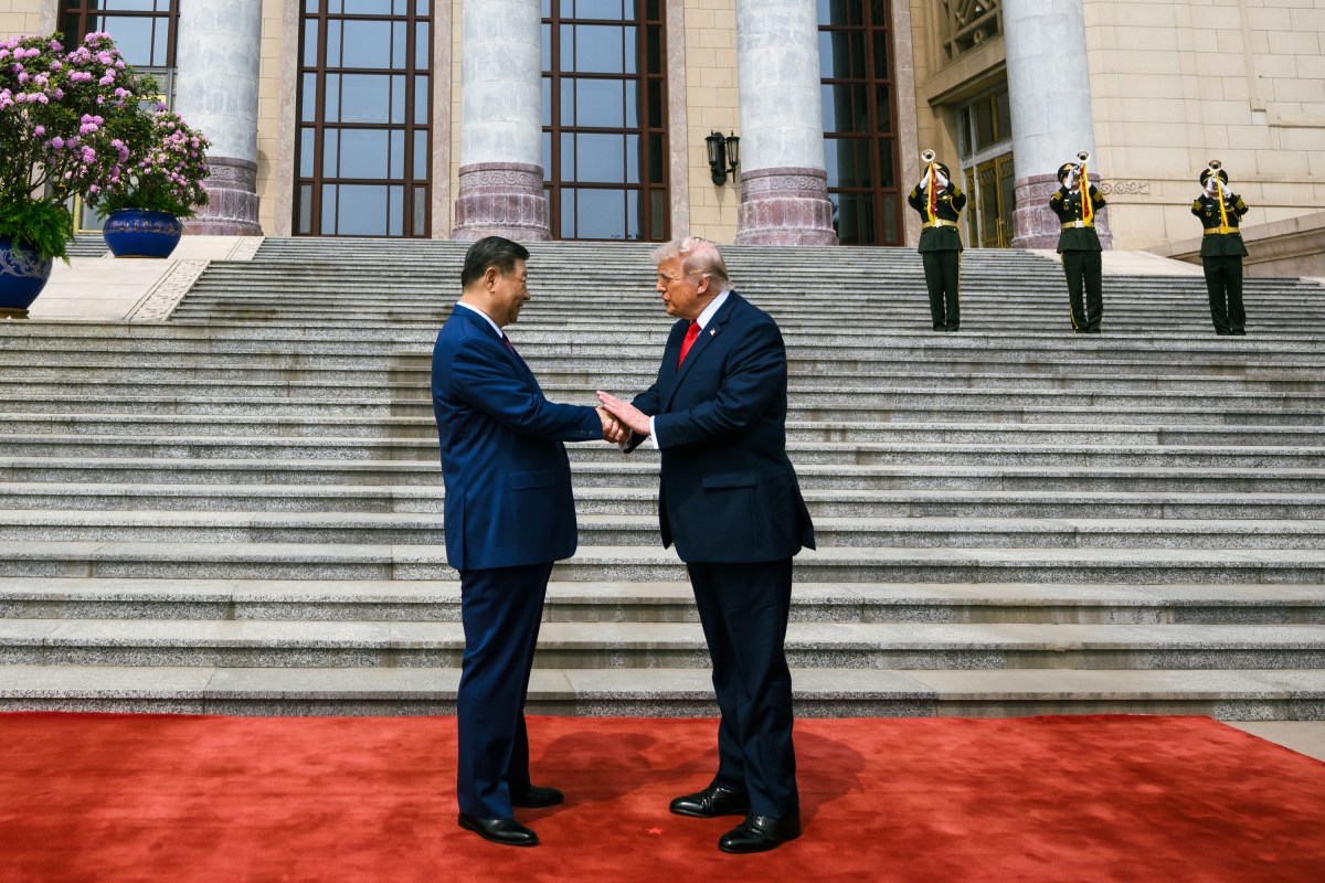 President Donald J. Trump participates in a welcome ceremony with President Xi Jinping of the People’s Republic of China, Thursday, May 14, 2026, at the Great Hall of the People in Beijing, China. (Official White House Photo by Daniel Torok)