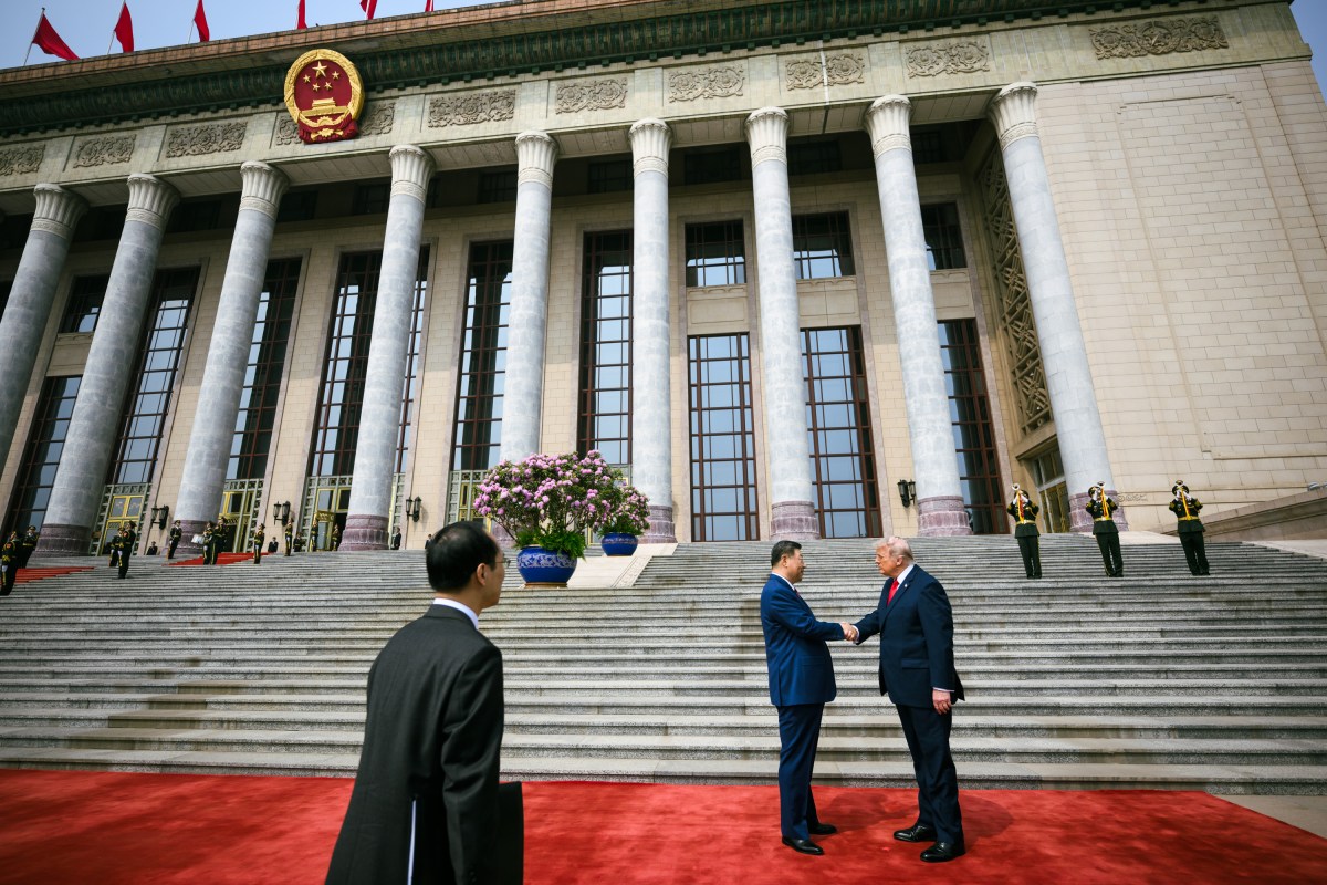 President Donald J. Trump participates in a welcome ceremony with President Xi Jinping of the People’s Republic of China, Thursday, May 14, 2026, at the Great Hall of the People in Beijing, China. (Official White House Photo by Daniel Torok)