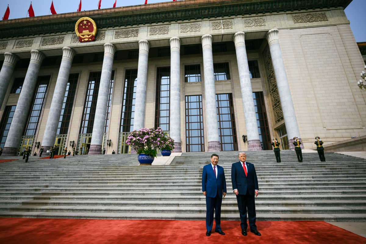 President Donald J. Trump participates in a welcome ceremony with President Xi Jinping of the People’s Republic of China, Thursday, May 14, 2026, at the Great Hall of the People in Beijing, China. (Official White House Photo by Daniel Torok)