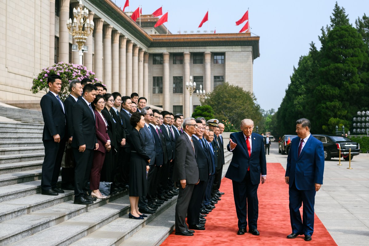 President Donald J. Trump participates in a welcome ceremony with President Xi Jinping of the People’s Republic of China, Thursday, May 14, 2026, at the Great Hall of the People in Beijing, China. (Official White House Photo by Daniel Torok)