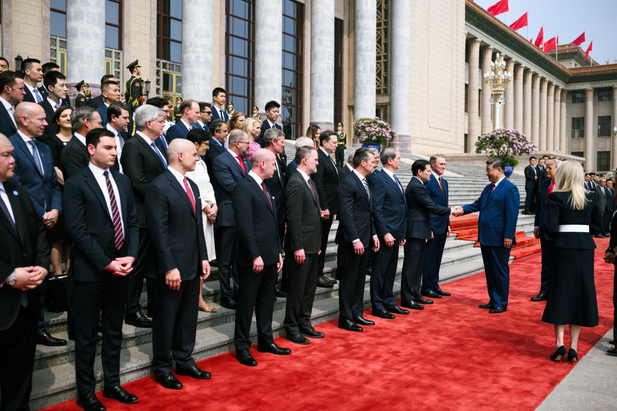 President Donald J. Trump participates in a welcome ceremony with President Xi Jinping of the People’s Republic of China, Thursday, May 14, 2026, at the Great Hall of the People in Beijing, China. (Official White House Photo by Daniel Torok)
