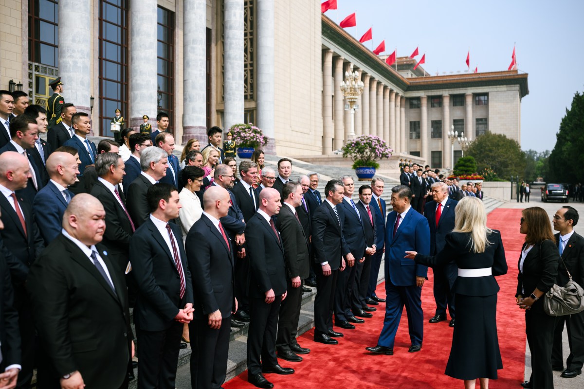 President Donald J. Trump participates in a welcome ceremony with President Xi Jinping of the People’s Republic of China, Thursday, May 14, 2026, at the Great Hall of the People in Beijing, China. (Official White House Photo by Daniel Torok)