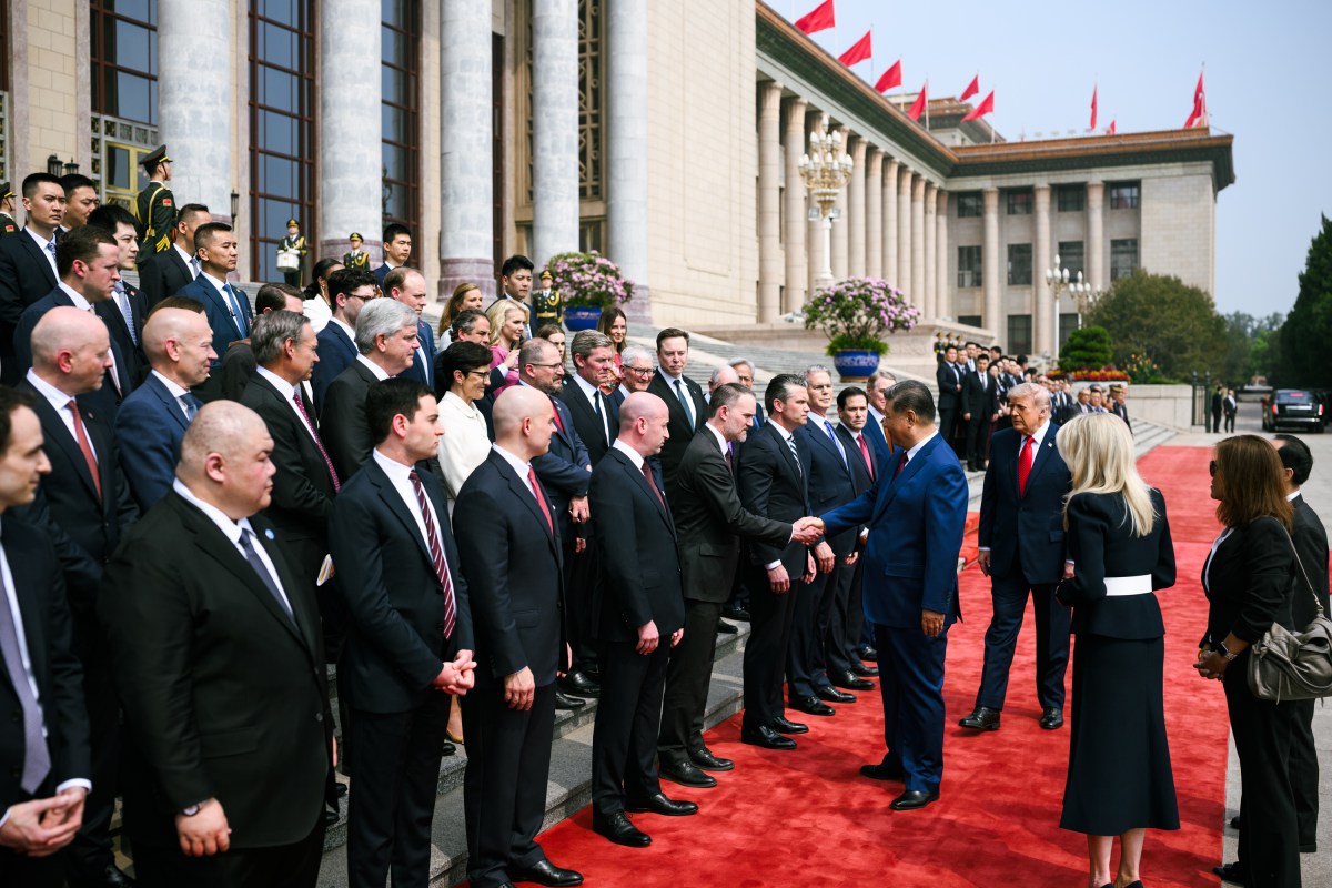 President Donald J. Trump participates in a welcome ceremony with President Xi Jinping of the People’s Republic of China, Thursday, May 14, 2026, at the Great Hall of the People in Beijing, China. (Official White House Photo by Daniel Torok)