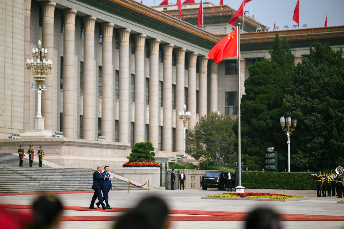 President Donald J. Trump participates in a welcome ceremony with President Xi Jinping of the People’s Republic of China, Thursday, May 14, 2026, at the Great Hall of the People in Beijing, China. (Official White House Photo by Daniel Torok)