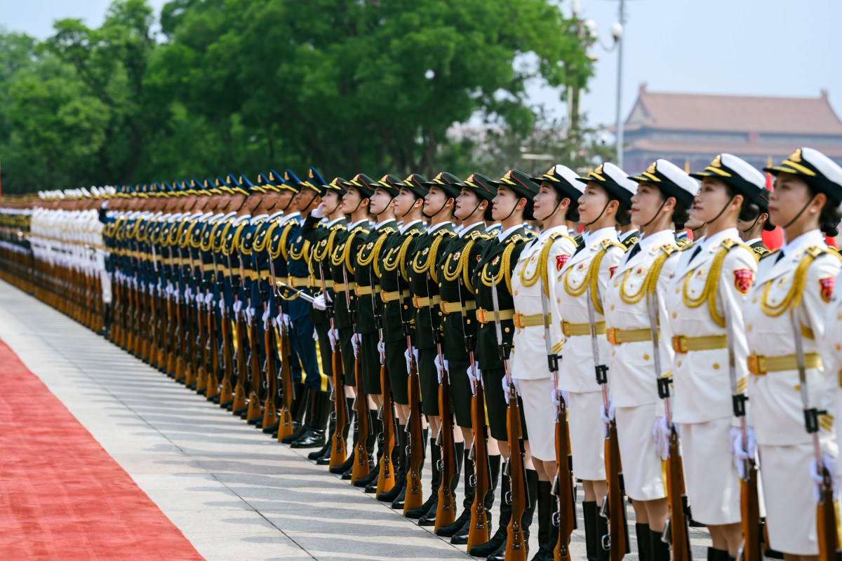 President Donald J. Trump participates in a welcome ceremony with President Xi Jinping of the People’s Republic of China, Thursday, May 14, 2026, at the Great Hall of the People in Beijing, China. (Official White House Photo by Daniel Torok)