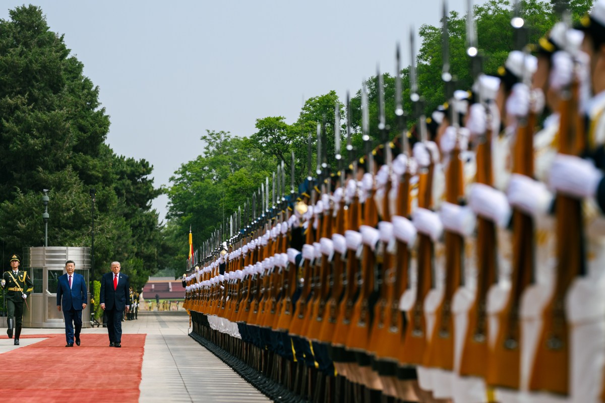 President Donald J. Trump participates in a welcome ceremony with President Xi Jinping of the People’s Republic of China, Thursday, May 14, 2026, at the Great Hall of the People in Beijing, China. (Official White House Photo by Daniel Torok)