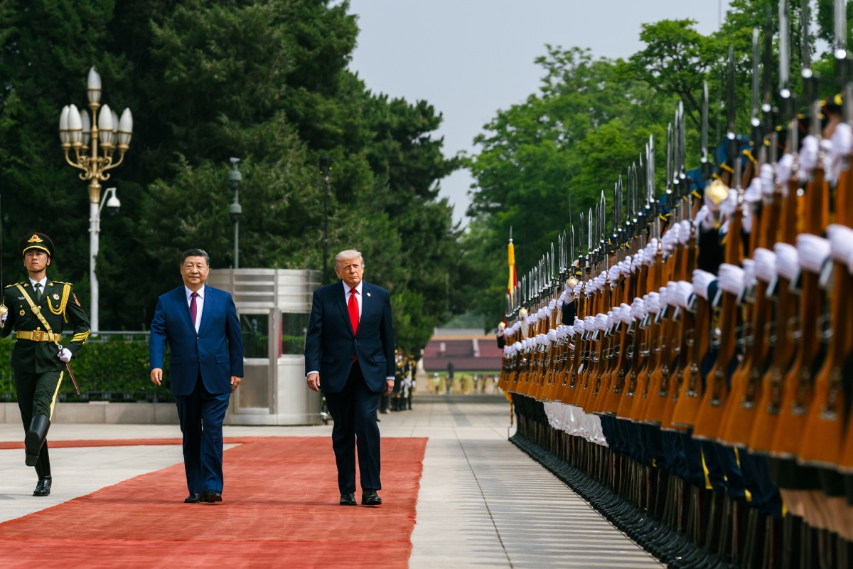 President Donald J. Trump participates in a welcome ceremony with President Xi Jinping of the People’s Republic of China, Thursday, May 14, 2026, at the Great Hall of the People in Beijing, China. (Official White House Photo by Daniel Torok)