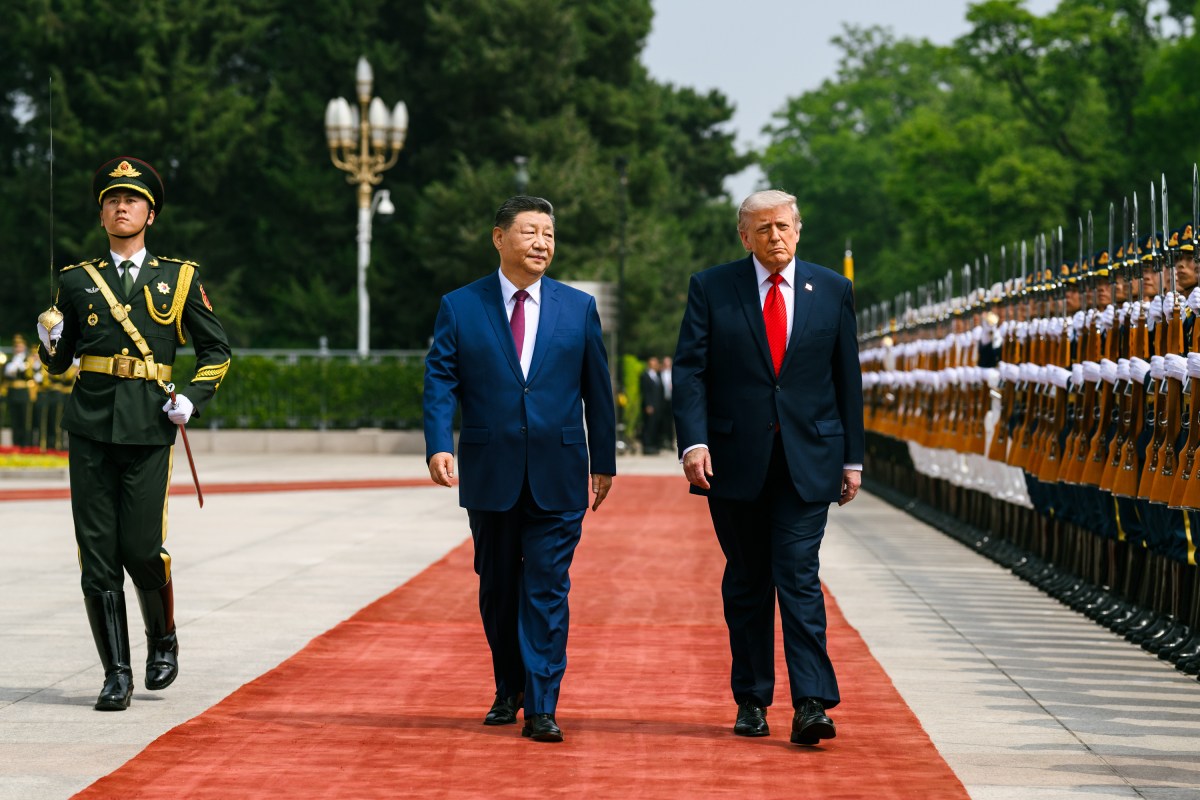 President Donald J. Trump participates in a welcome ceremony with President Xi Jinping of the People’s Republic of China, Thursday, May 14, 2026, at the Great Hall of the People in Beijing, China. (Official White House Photo by Daniel Torok)