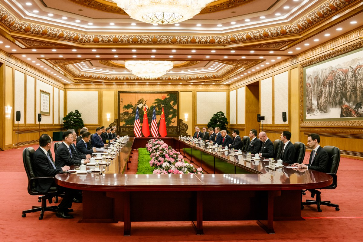 President Donald J. Trump participates in a bilateral meeting with President Xi Jinping of the People’s Republic of China, Thursday, May 14, 2026, in the Great Hall of the People in Beijing, China. (Official White House Photo by Daniel Torok)