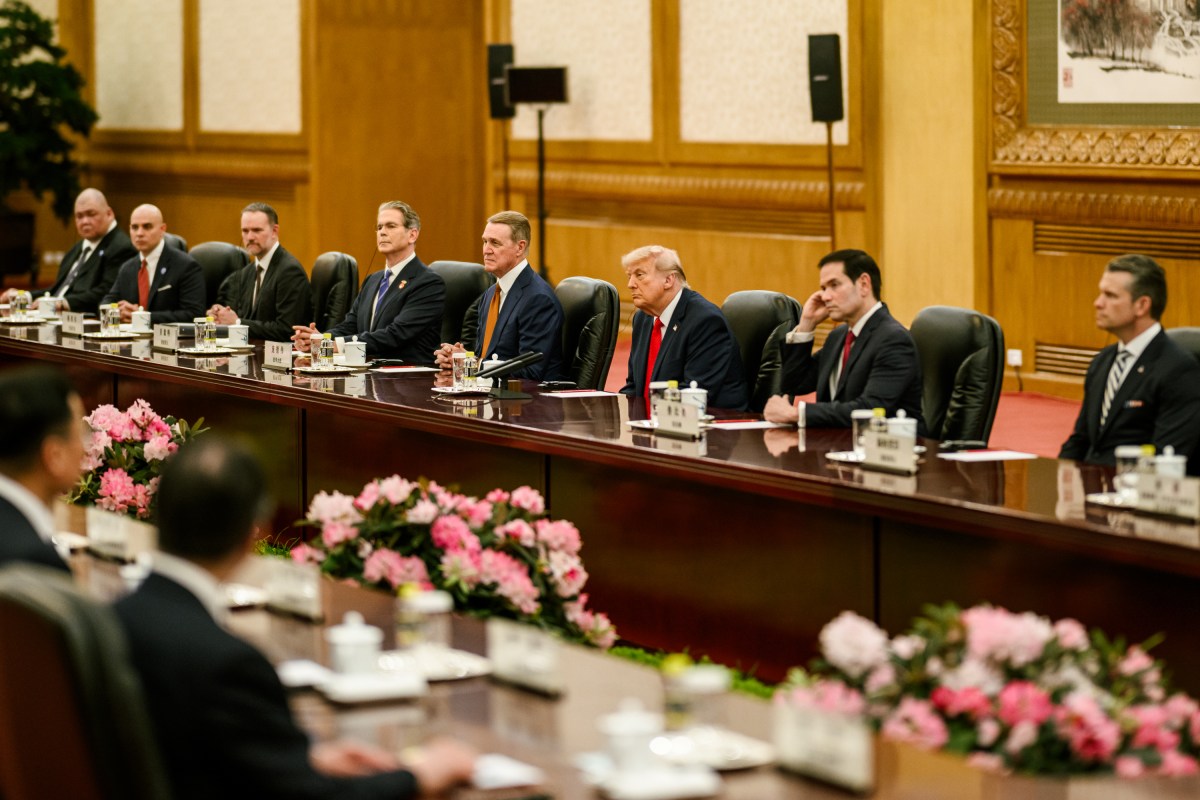 President Donald J. Trump participates in a bilateral meeting with President Xi Jinping of the People’s Republic of China, Thursday, May 14, 2026, in the Great Hall of the People in Beijing, China. (Official White House Photo by Daniel Torok)