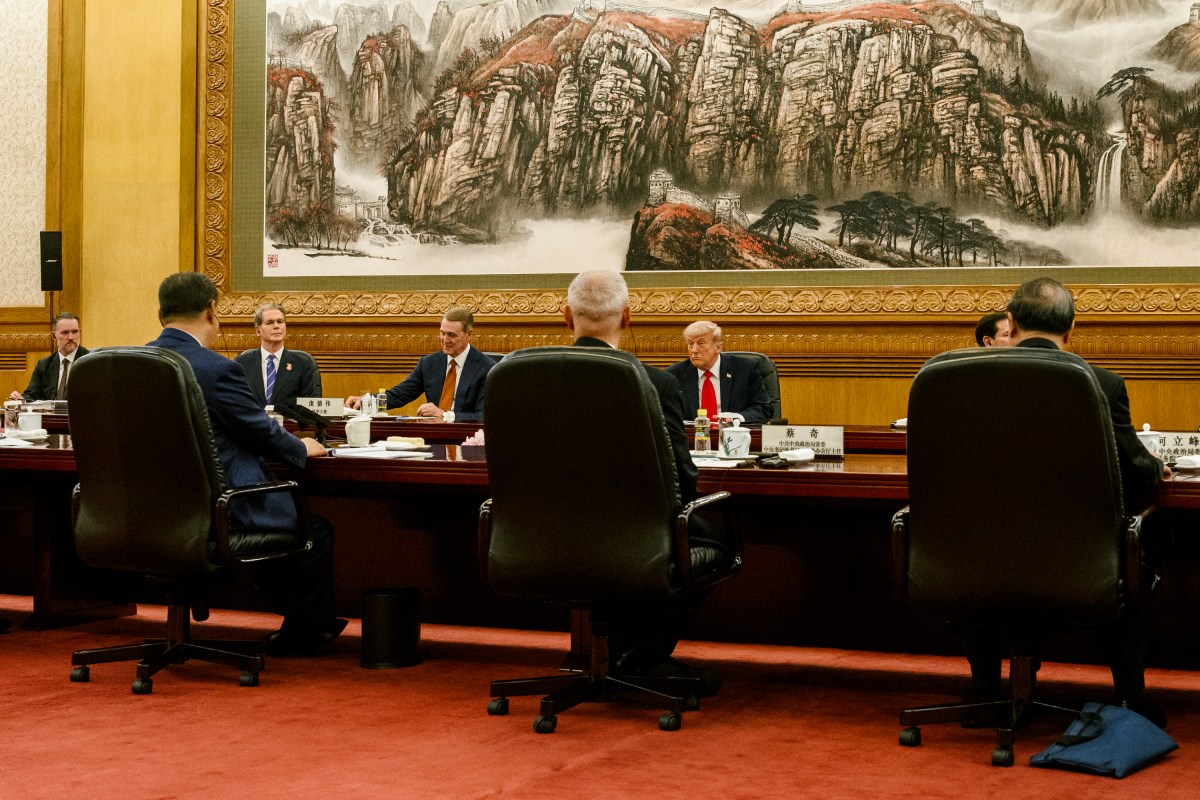 President Donald J. Trump participates in a bilateral meeting with President Xi Jinping of the People’s Republic of China, Thursday, May 14, 2026, in the Great Hall of the People in Beijing, China. (Official White House Photo by Daniel Torok)