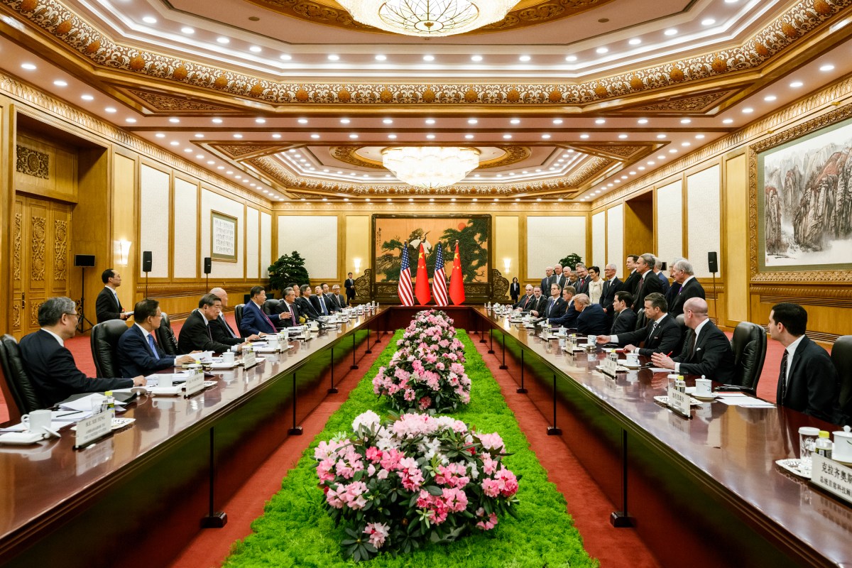 President Donald J. Trump participates in a bilateral meeting with President Xi Jinping of the People’s Republic of China, Thursday, May 14, 2026, in the Great Hall of the People in Beijing, China. (Official White House Photo by Daniel Torok)