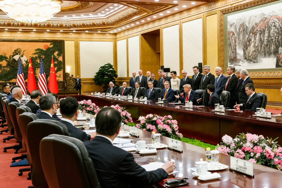 President Donald J. Trump participates in a bilateral meeting with President Xi Jinping of the People’s Republic of China, Thursday, May 14, 2026, in the Great Hall of the People in Beijing, China. (Official White House Photo by Daniel Torok)