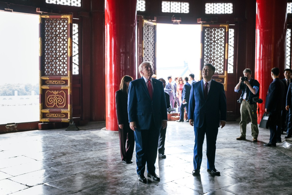 President Donald J. Trump tours the Hall of Prayer of Good Harvest with President Xi Jinping of the People’s Republic of China, Thursday, May 14, 2026, at the Temple of Heaven in Beijing. (Official White House Photo by Daniel Torok)