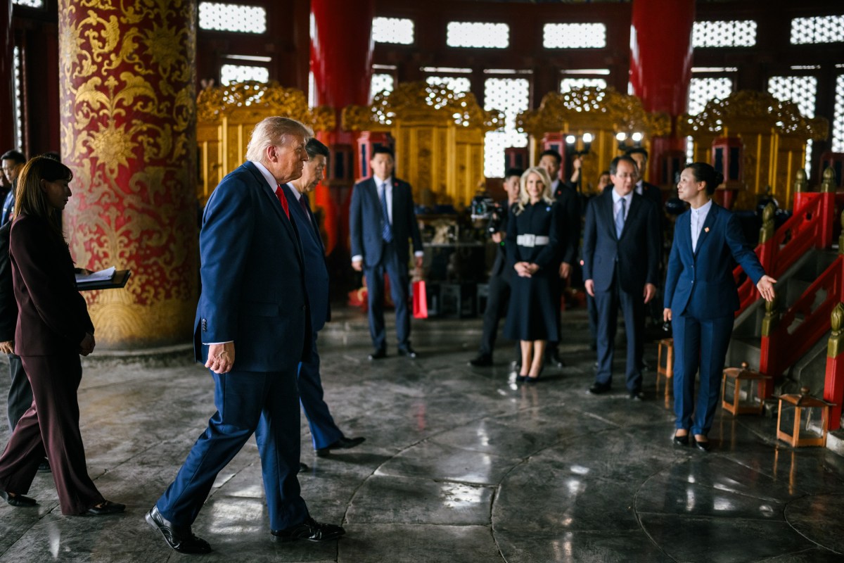 President Donald J. Trump tours the Hall of Prayer of Good Harvest with President Xi Jinping of the People’s Republic of China, Thursday, May 14, 2026, at the Temple of Heaven in Beijing. (Official White House Photo by Daniel Torok)