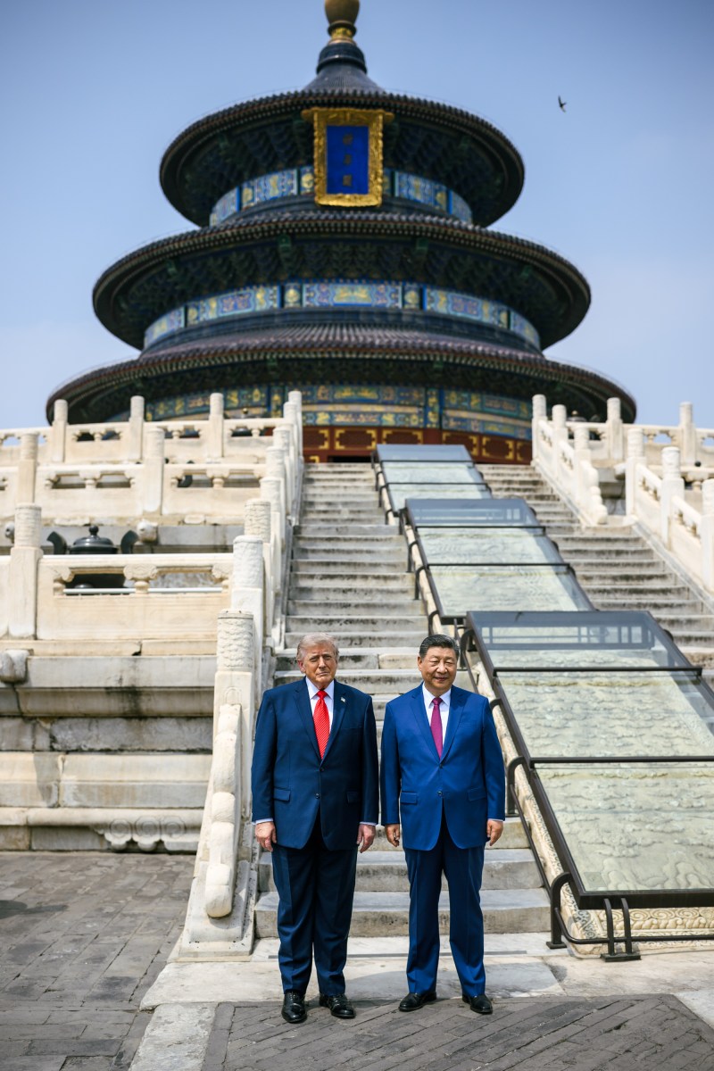President Donald J. Trump tours the Hall of Prayer of Good Harvest with President Xi Jinping of the People’s Republic of China, Thursday, May 14, 2026, at the Temple of Heaven in Beijing. (Official White House Photo by Daniel Torok)