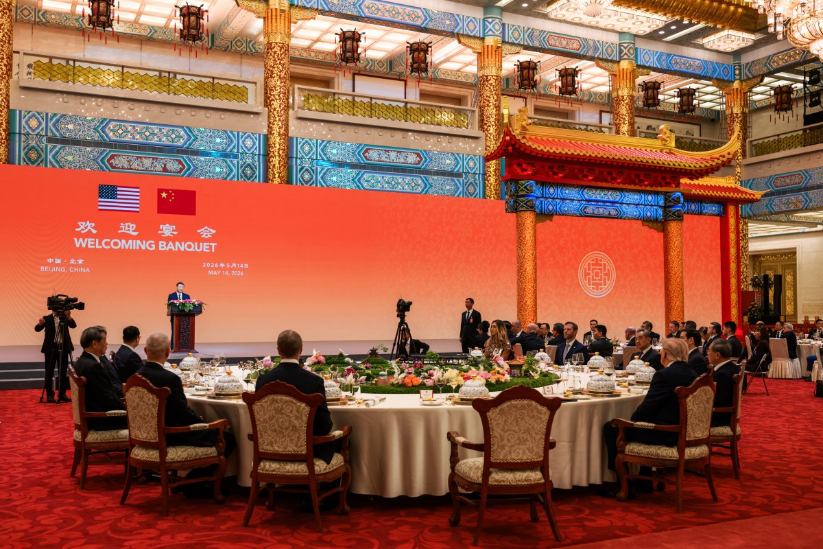 President Donald J. Trump attends a State Banquet with President Xi Jinping of the People’s Republic of China, Thursday, May 14, 2026, in the Great Hall of the People in Beijing, China. (Official White House Photo by Daniel Torok)