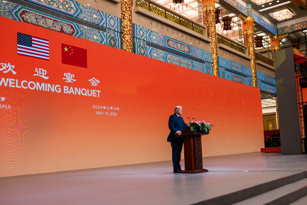 President Donald J. Trump attends a State Banquet with President Xi Jinping of the People’s Republic of China, Thursday, May 14, 2026, in the Great Hall of the People in Beijing, China. (Official White House Photo by Daniel Torok)