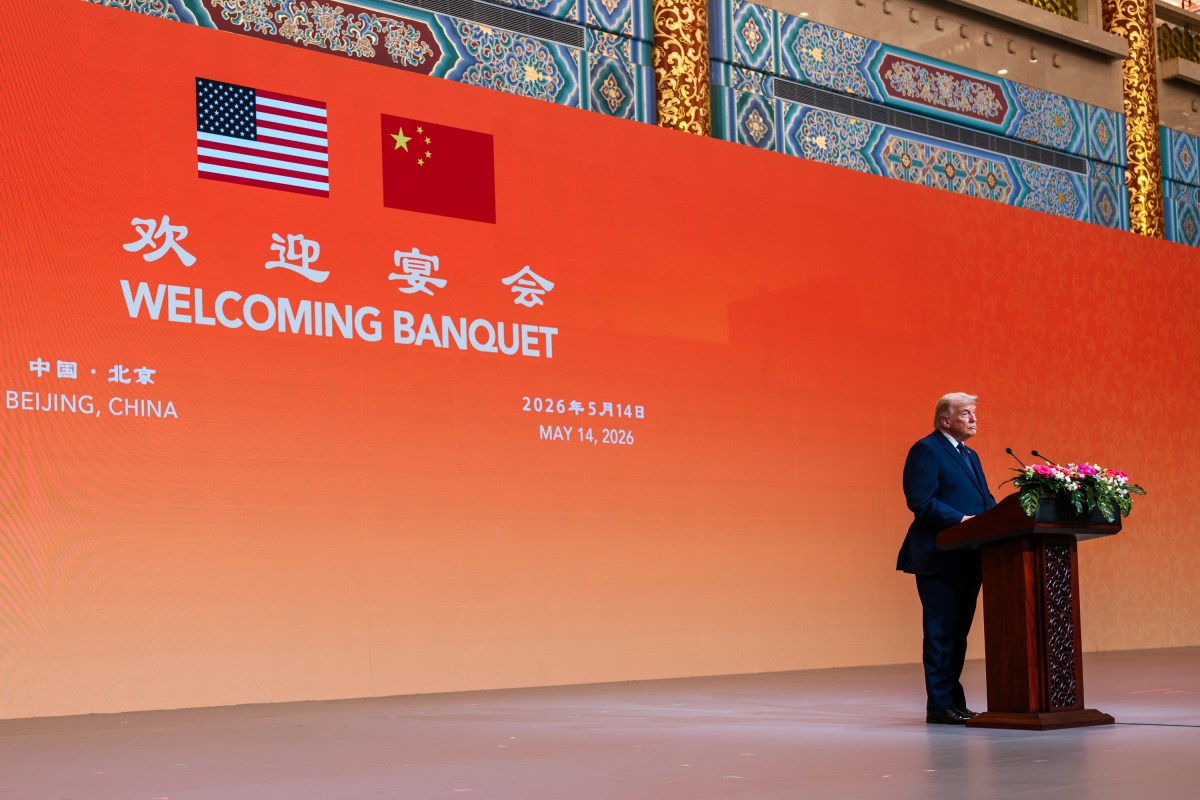 President Donald J. Trump attends a State Banquet with President Xi Jinping of the People’s Republic of China, Thursday, May 14, 2026, in the Great Hall of the People in Beijing, China. (Official White House Photo by Daniel Torok)