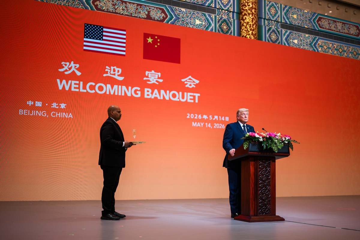 President Donald J. Trump attends a State Banquet with President Xi Jinping of the People’s Republic of China, Thursday, May 14, 2026, in the Great Hall of the People in Beijing, China. (Official White House Photo by Daniel Torok)