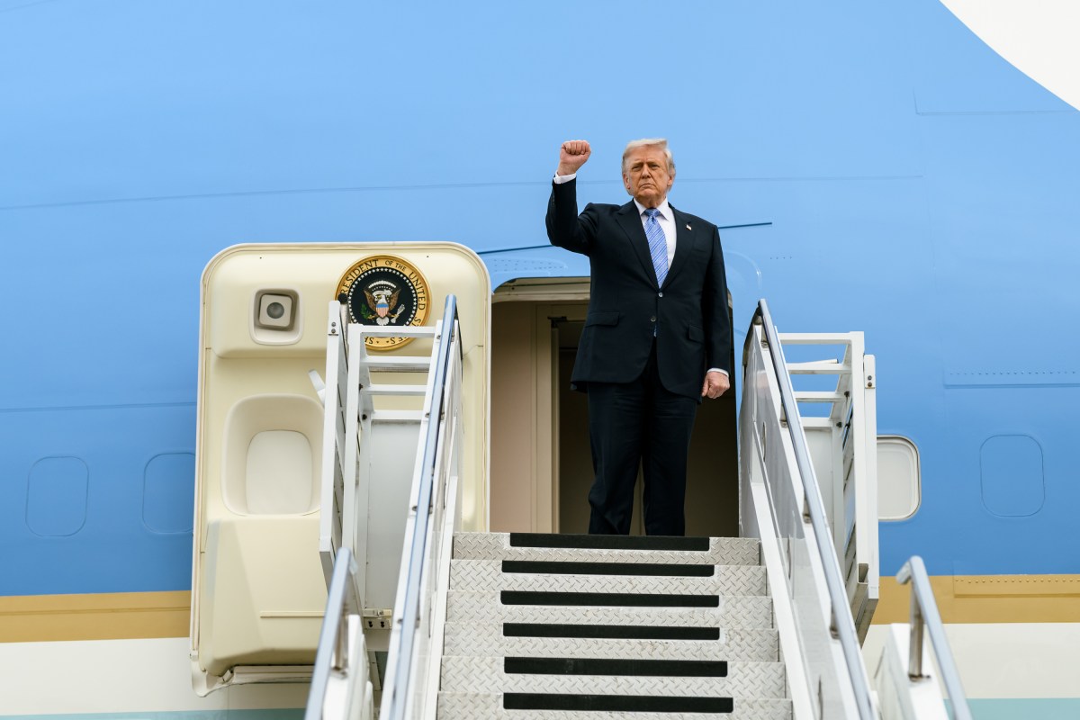 President Donald J. Trump boards Air Force One at Beijing Capital International Airport, China on Friday, May 15, 2025, en route Washington, D.C. (Official White House Photo by Daniel Torok)