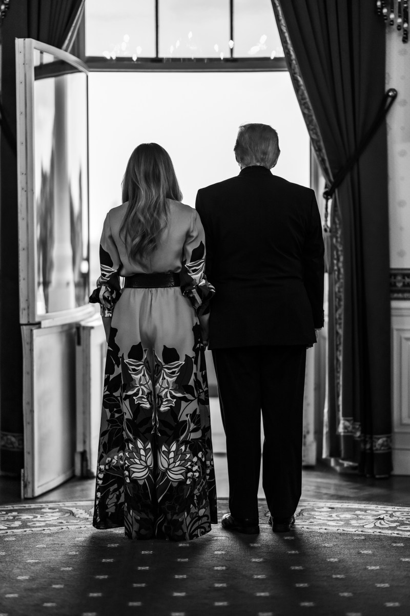 President Donald J. Trump and First Lady Melania Trump greet the crowd from the Blue Room Balcony during the Congressional Picnic on the South Lawn, Tuesday, May 19, 2026. (Official White House Photo by Daniel Torok)