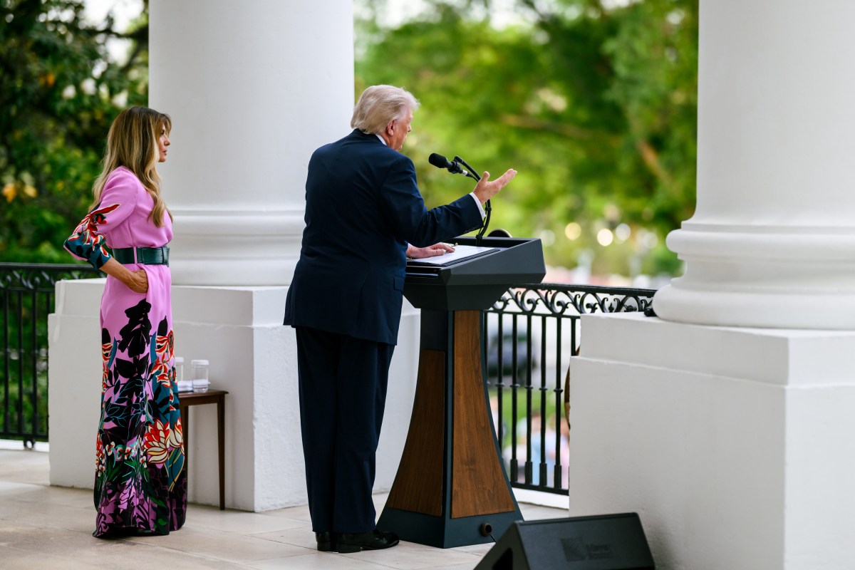 President Donald J. Trump and First Lady Melania Trump greet the crowd from the Blue Room Balcony during the Congressional Picnic on the South Lawn, Tuesday, May 19, 2026. (Official White House Photo by Daniel Torok)