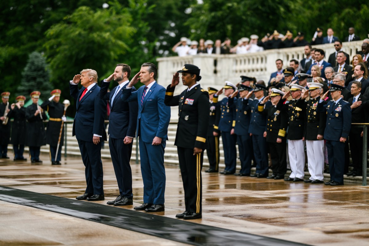 President Donald J. Trump and Vice President JD Vance participate in a wreath-laying ceremony at the Tomb of the Unknown Soldier on Memorial Day, Monday, May 26, 2026, at Arlington National Cemetery in Arlington, Virginia. (Official White House Photo by Daniel Torok)
