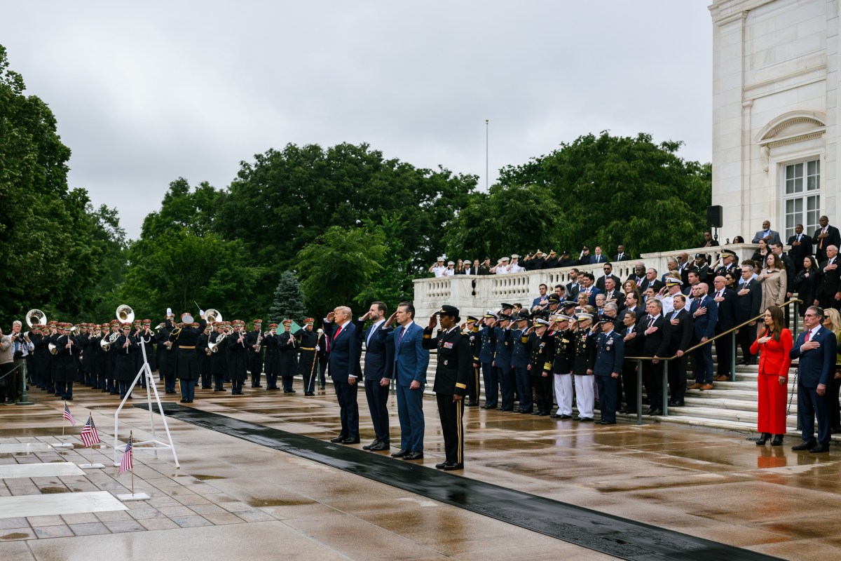 President Donald J. Trump and Vice President JD Vance participate in a wreath-laying ceremony at the Tomb of the Unknown Soldier on Memorial Day, Monday, May 26, 2026, at Arlington National Cemetery in Arlington, Virginia. (Official White House Photo by Daniel Torok)