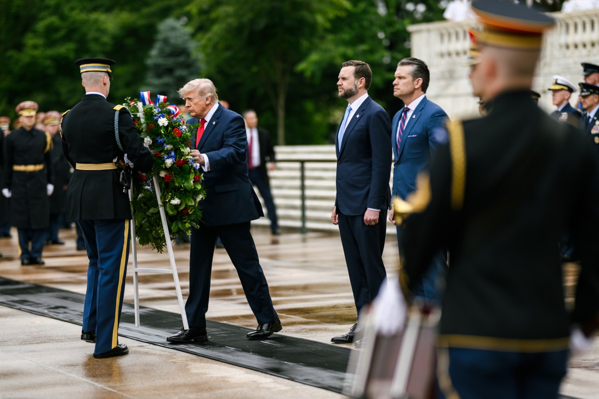 President Donald J. Trump and Vice President JD Vance participate in a wreath-laying ceremony at the Tomb of the Unknown Soldier on Memorial Day, Monday, May 26, 2026, at Arlington National Cemetery in Arlington, Virginia. (Official White House Photo by Daniel Torok)