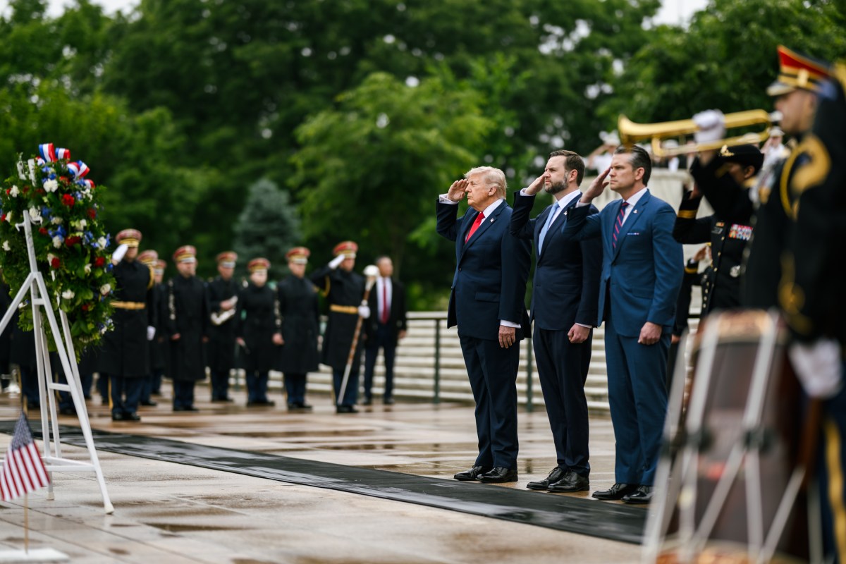 President Donald J. Trump and Vice President JD Vance participate in a wreath-laying ceremony at the Tomb of the Unknown Soldier on Memorial Day, Monday, May 26, 2026, at Arlington National Cemetery in Arlington, Virginia. (Official White House Photo by Daniel Torok)