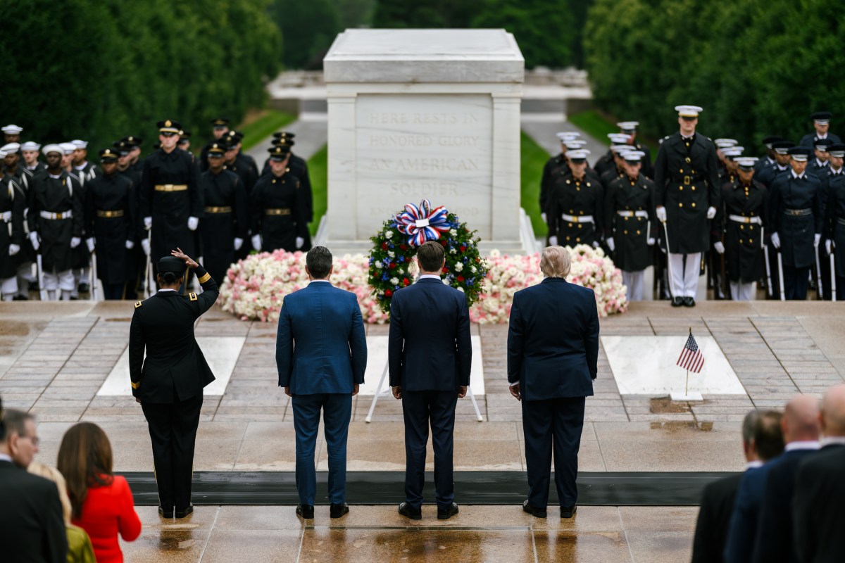President Donald J. Trump and Vice President JD Vance participate in a wreath-laying ceremony at the Tomb of the Unknown Soldier on Memorial Day, Monday, May 26, 2026, at Arlington National Cemetery in Arlington, Virginia. (Official White House Photo by Daniel Torok)