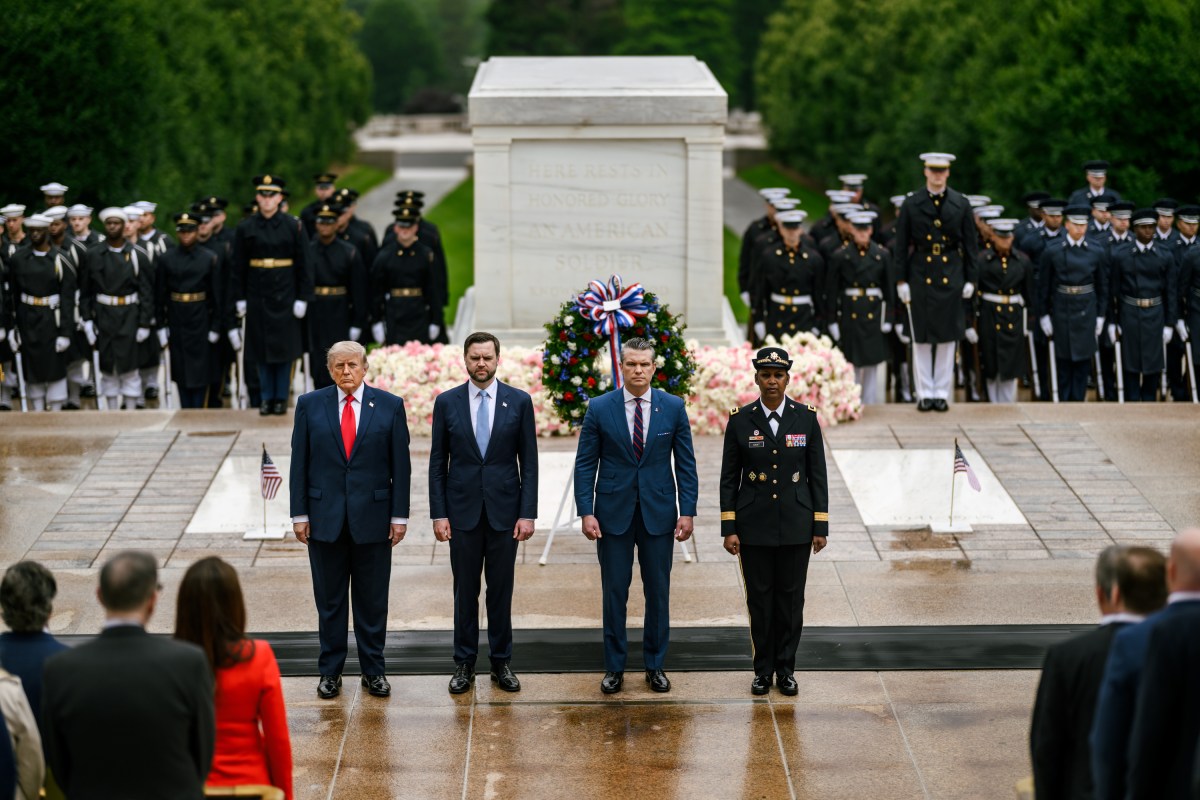 President Donald J. Trump and Vice President JD Vance participate in a wreath-laying ceremony at the Tomb of the Unknown Soldier on Memorial Day, Monday, May 26, 2026, at Arlington National Cemetery in Arlington, Virginia. (Official White House Photo by Daniel Torok)