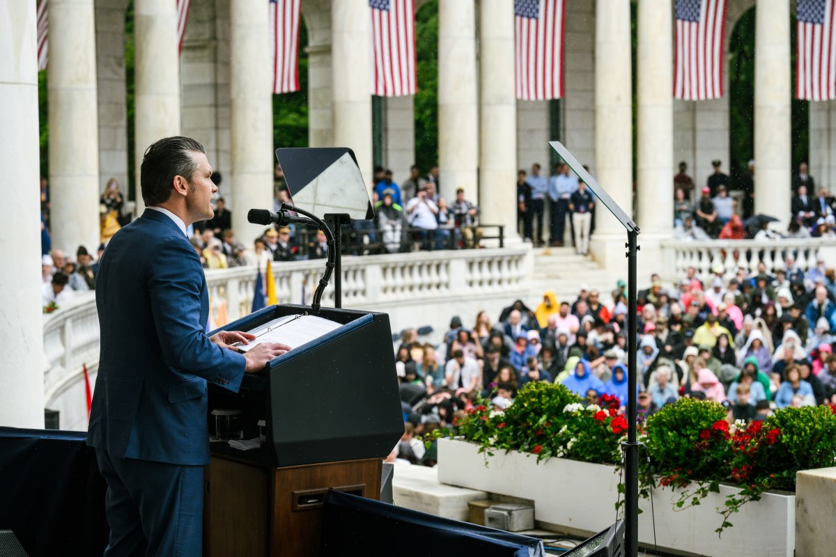 President Donald J. Trump participates in a Memorial Day ceremony at Arlington National Cemetery Amphitheater, Monday, May 25, 2026, in Arlington, Virginia. (Official White House Photo by Daniel Torok)