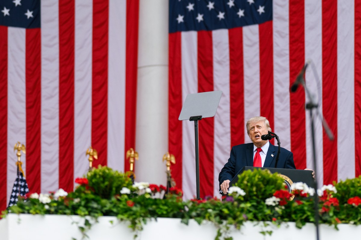 President Donald J. Trump delivers remarks during a Memorial Day ceremony at Arlington National Cemetery Amphitheater, Monday, May 25, 2026, in Arlington, Virginia. (Official White House Photo by Daniel Torok)