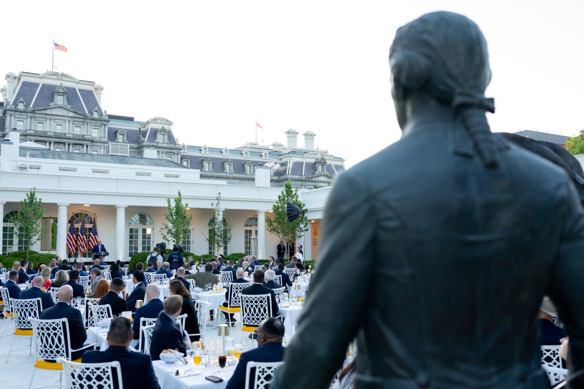 Vice President JD Vance attends a Rose Garden Club dinner hosted by President Donald J. Trump, Monday, May 11, 2026, in the White House Rose Garden. (Official White House Photo by Emily J. Higgins.)