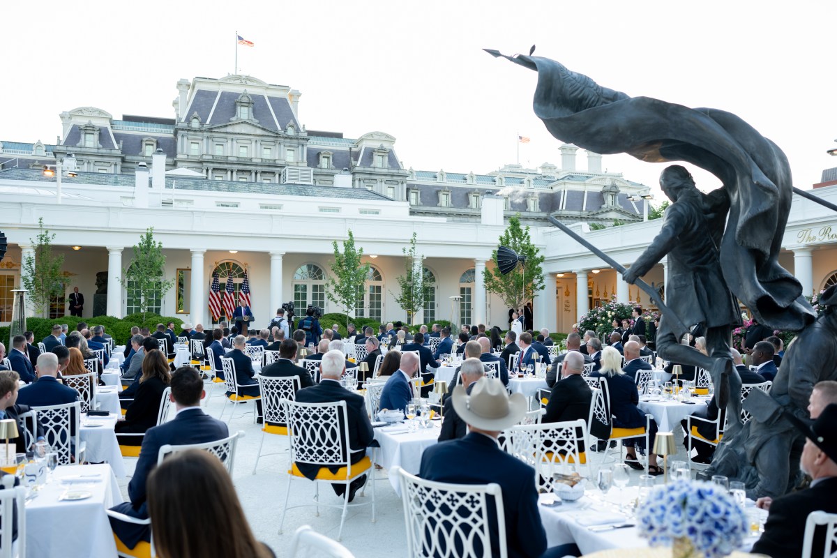 Vice President JD Vance attends a Rose Garden Club dinner hosted by President Donald J. Trump, Monday, May 11, 2026, in the White House Rose Garden. (Official White House Photo by Emily J. Higgins.)