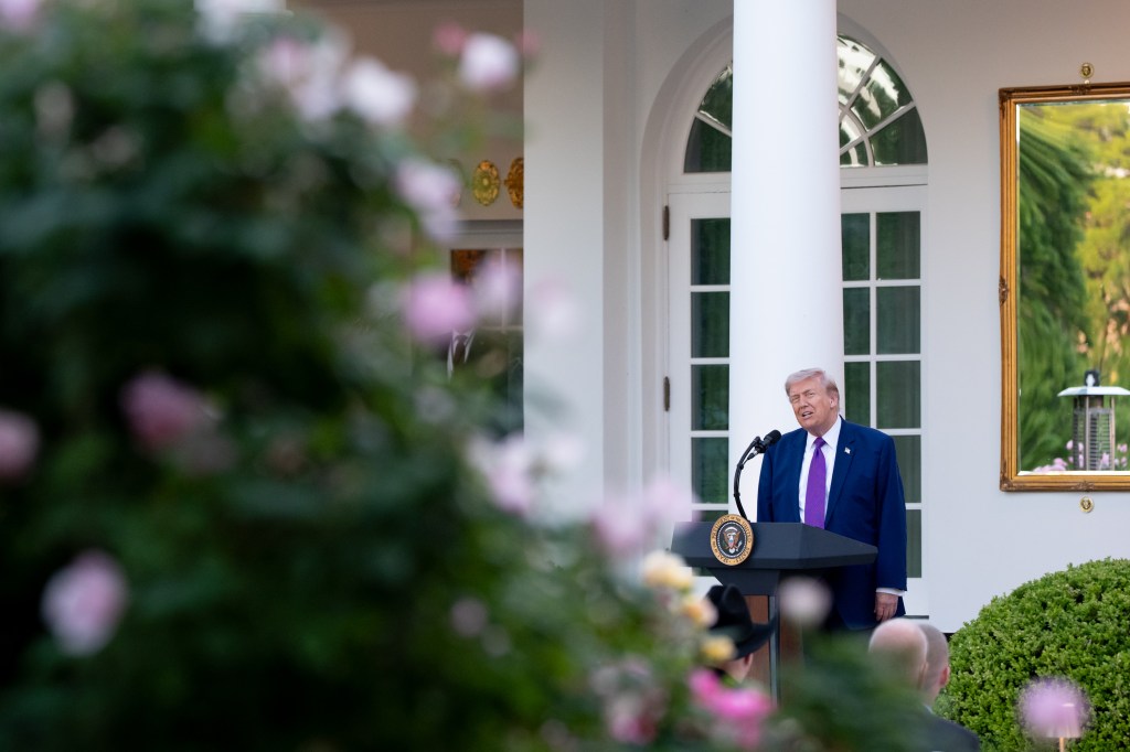 Vice President JD Vance attends a Rose Garden Club dinner hosted by President Donald J. Trump, Monday, May 11, 2026, in the White House Rose Garden. (Official White House Photo by Emily J. Higgins.)