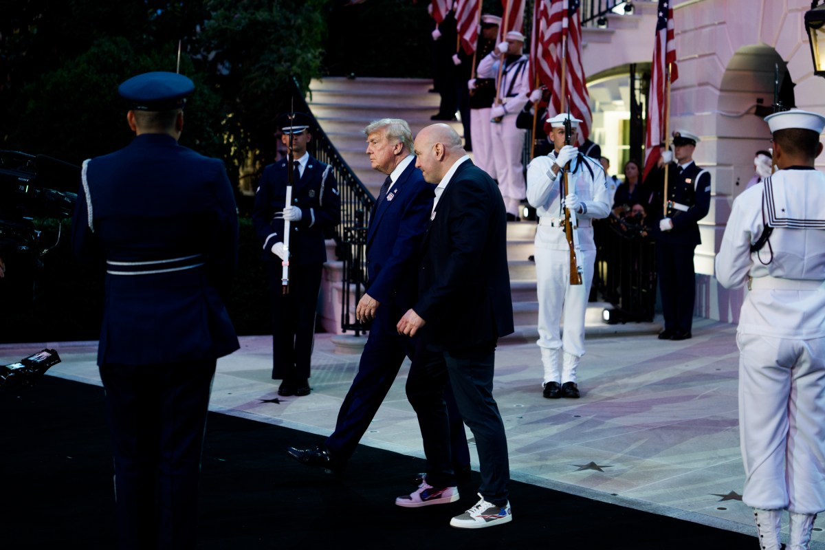 President Donald J. Trump and First Lady Melania Trump attend UFC Freedom 250, the mixed martial arts event produced by the Ultimate Fighting Championship, Sunday, June 14, 2026, on the South Lawn of the White House. (Official White House Photo by Andrea Hanks)