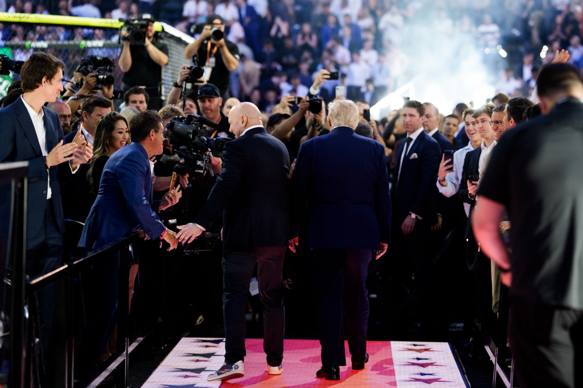 President Donald J. Trump and First Lady Melania Trump attend UFC Freedom 250, the mixed martial arts event produced by the Ultimate Fighting Championship, Sunday, June 14, 2026, on the South Lawn of the White House. (Official White House Photo by Andrea Hanks)