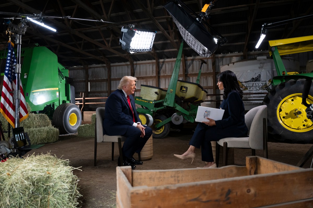 President Donald J. Trump is interviewed by Meet the Press host Kristen Welker at Custer Farms in Eau Claire, Wisconsin on Friday, June 5, 2026. (Official White House Photo by Joyce N. Boghosian)